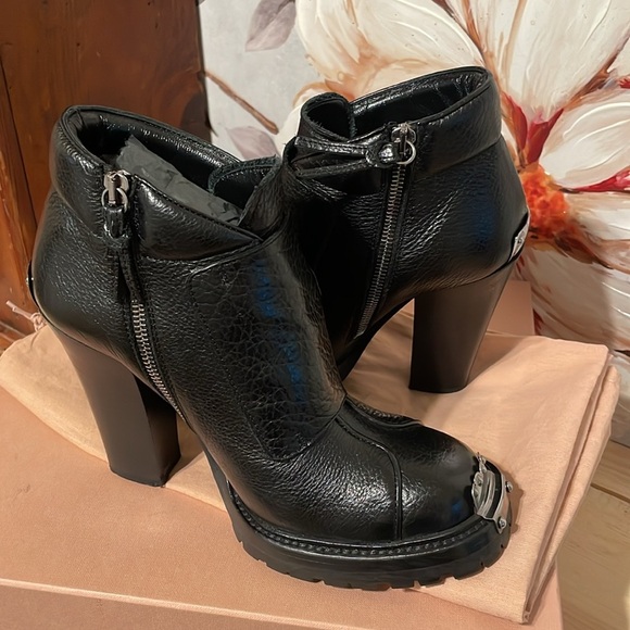 MiuMiu Leather Ankle Boots - Picture 3 of 15
